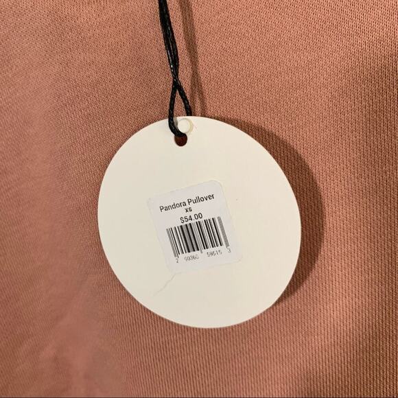 NWT NIA Pandora Long Drop Shoulder Sleeve French Terry Crew Neck Crop Pullover - Picture 4 of 7